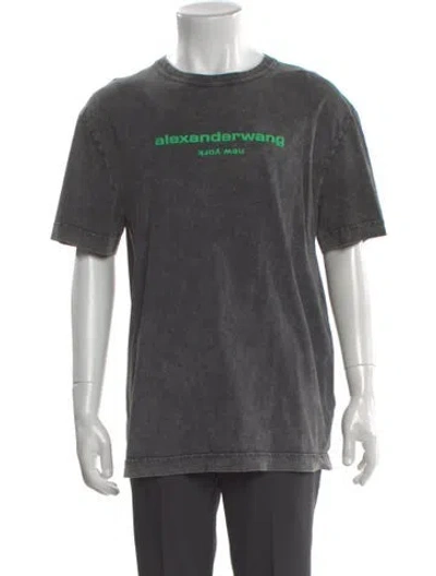 Pre-owned Alexander Wang Graphic Print Crew Neck T-shirt In Gray