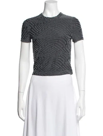 Pre-owned Alexander Wang Graphic Print Crew Neck T-shirt In Gray