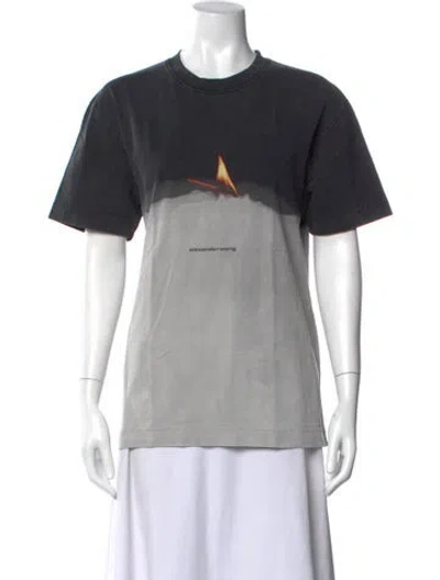 Pre-owned Alexander Wang Graphic Print Crew Neck T-shirt In Gray