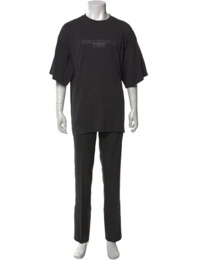 Pre-owned Alexander Wang Graphic Print Crew Neck T-shirt In Gray