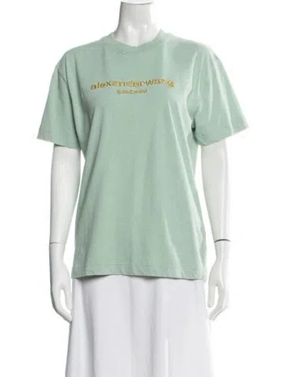 Pre-owned Alexander Wang Graphic Print Crew Neck T-shirt In Green