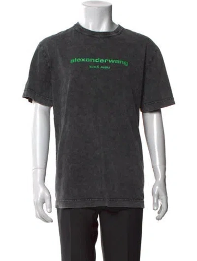 Pre-owned Alexander Wang Graphic Print Crew Neck T-shirt In Grey