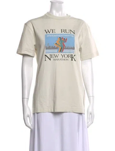 Pre-owned Alexander Wang Graphic Print Crew Neck T-shirt In Neutrals