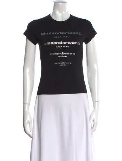 Pre-owned Alexander Wang Graphic Print Crew Neck T-shirt W/ Tags In Black