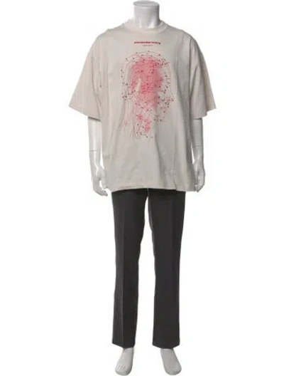 Pre-owned Alexander Wang Graphic Print Crew Neck T-shirt W/ Tags In Neutral