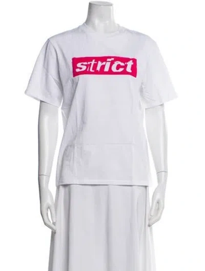 Pre-owned Alexander Wang Graphic Print Crew Neck T-shirt In White