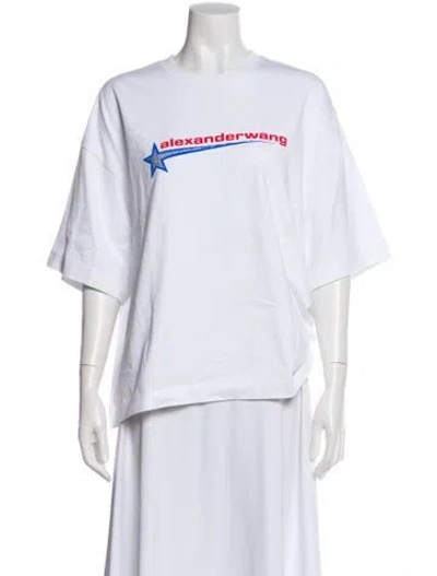Pre-owned Alexander Wang Graphic Print Crew Neck T-shirt In White