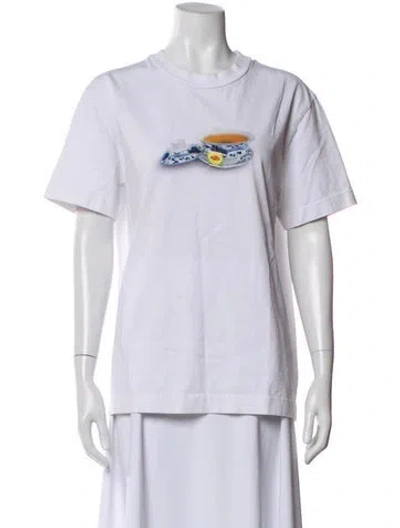Pre-owned Alexander Wang Graphic Print Crew Neck T-shirt In White