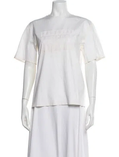 Pre-owned Alexander Wang Graphic Print Crew Neck T-shirt In White