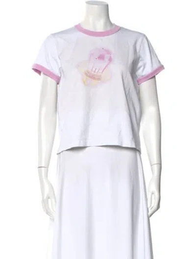 Pre-owned Alexander Wang Graphic Print Crew Neck T-shirt In White