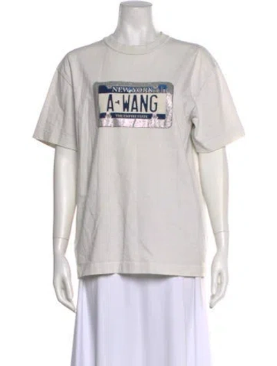 Pre-owned Alexander Wang Graphic Print Crew Neck T-shirt In White
