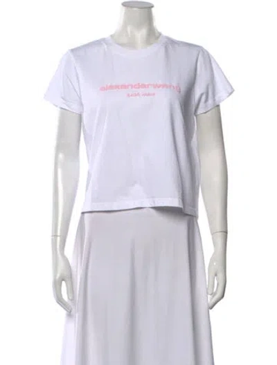 Pre-owned Alexander Wang Graphic Print Crew Neck T-shirt In White