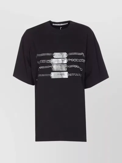 ALEXANDER WANG GRAPHIC PRINT CREWNECK SHORT SLEEVE TOP