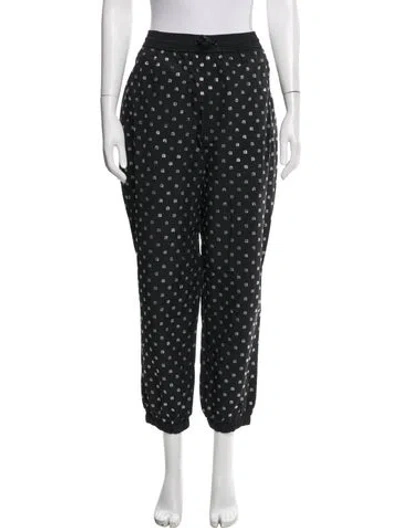 Pre-owned Alexander Wang Graphic Print Crystal Embellishments Sweatpants In Black