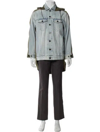 Pre-owned Alexander Wang Graphic Print Denim Jacket In Blue