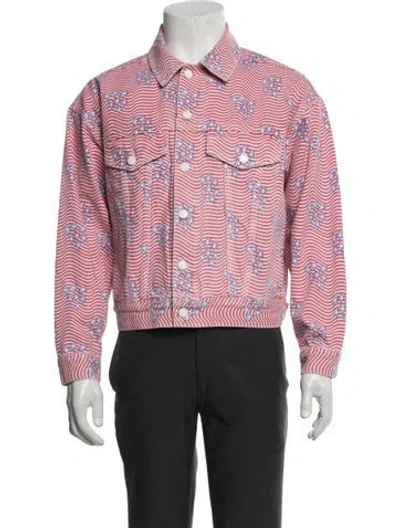 Pre-owned Alexander Wang Graphic Print Denim Jacket In Multicolor