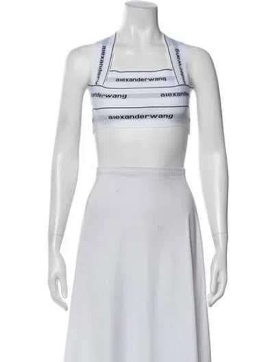Pre-owned Alexander Wang Graphic Print Halterneck Sports Bra In Multi