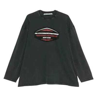 Pre-owned Alexander Wang Graphic Print Long-sleeve Pull Over 'washed Black' | Men's Size M