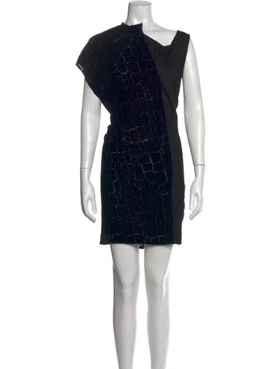 Pre-owned Alexander Wang Graphic Print Mini Dress In Black
