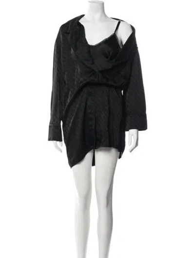 Pre-owned Alexander Wang Graphic Print Mini Dress In Black