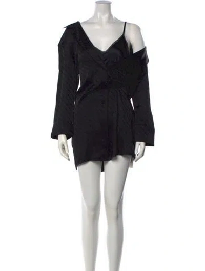 Pre-owned Alexander Wang Graphic Print Mini Dress In Black