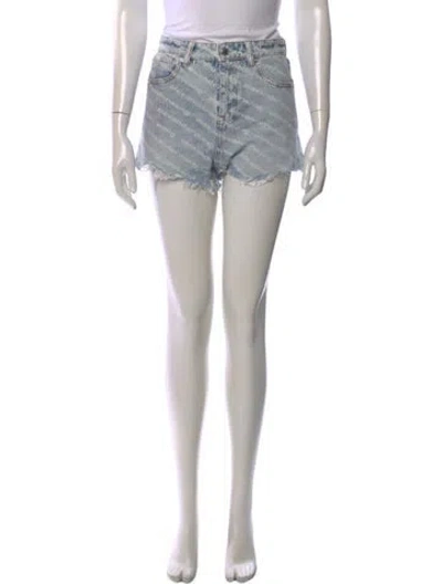 Pre-owned Alexander Wang Graphic Print Mini Shorts In Blue