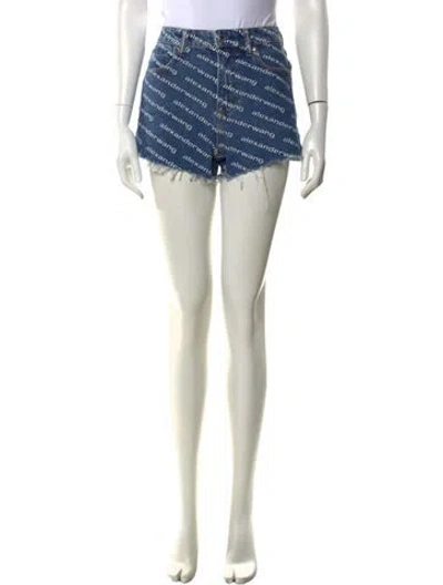 Pre-owned Alexander Wang Graphic Print Mini Shorts In Blue