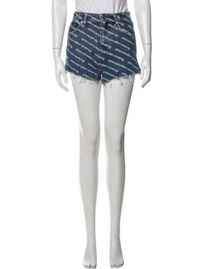 Pre-owned Alexander Wang Graphic Print Mini Shorts In Blue
