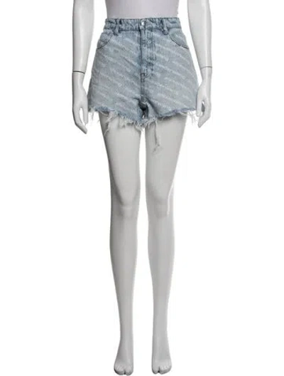 Pre-owned Alexander Wang Graphic Print Mini Shorts In Blue/white