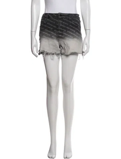 Pre-owned Alexander Wang Graphic Print Mini Shorts In White