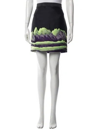 Pre-owned Alexander Wang Graphic Print Mini Skirt In Black