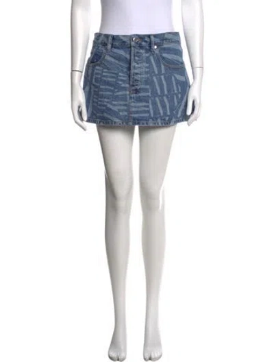 Pre-owned Alexander Wang Graphic Print Mini Skirt In Blue