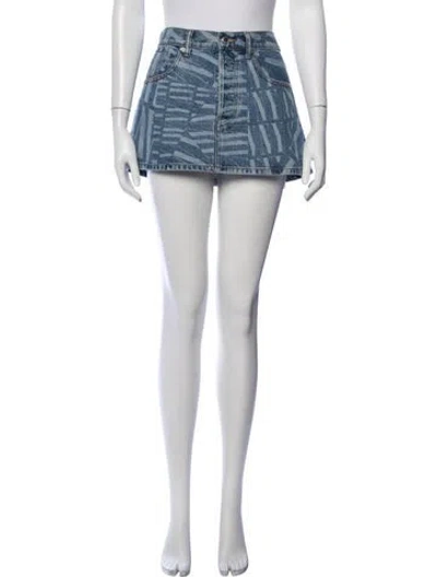 Pre-owned Alexander Wang Graphic Print Mini Skirt In Blue