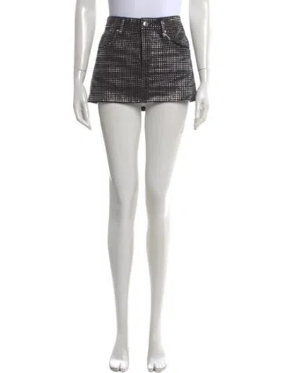 Pre-owned Alexander Wang Graphic Print Mini Skirt W/ Tags In Gray