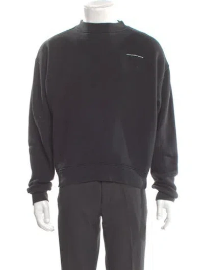 Pre-owned Alexander Wang Graphic Print Mock Neck Sweatshirt In Black