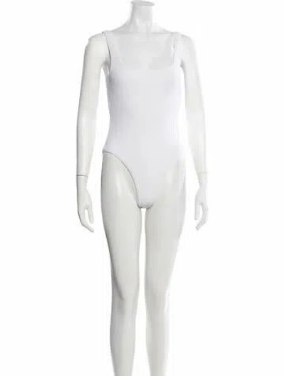 Pre-owned Alexander Wang Graphic Print One-piece In White