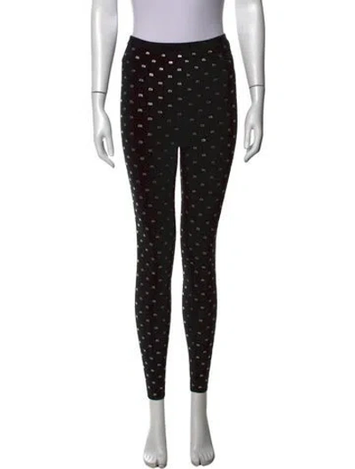 Pre-owned Alexander Wang Graphic Print Skinny Leg Pants In Black