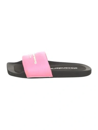 Pre-owned Alexander Wang Graphic Print Slides In Pink