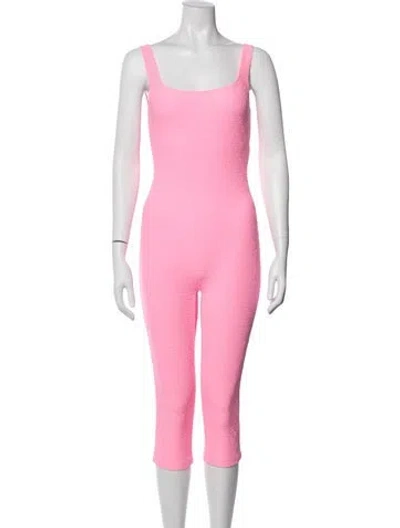 Pre-owned Alexander Wang Graphic Print Square Neckline Jumpsuit In Pink