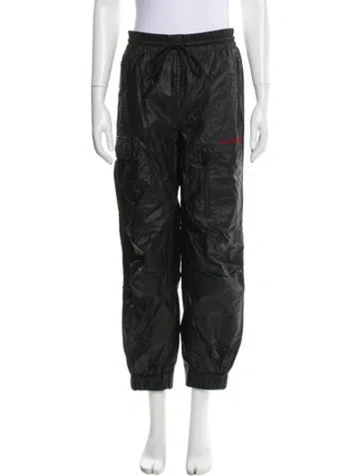 Pre-owned Alexander Wang Graphic Print Straight Leg Pants In Black