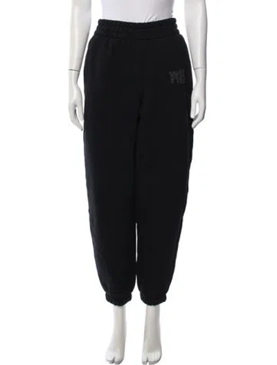 Pre-owned Alexander Wang Graphic Print Sweatpants In Black