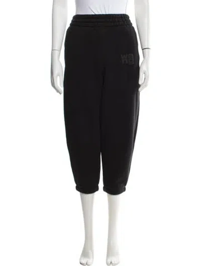 Pre-owned Alexander Wang Graphic Print Sweatpants In Black
