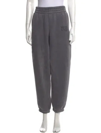 Pre-owned Alexander Wang Graphic Print Sweatpants In Grey
