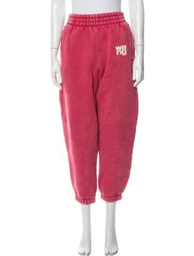 Pre-owned Alexander Wang Graphic Print Sweatpants In Red