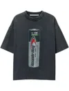 Alexander Wang Black Battery Logo-print Graphic T-shirt In Grey