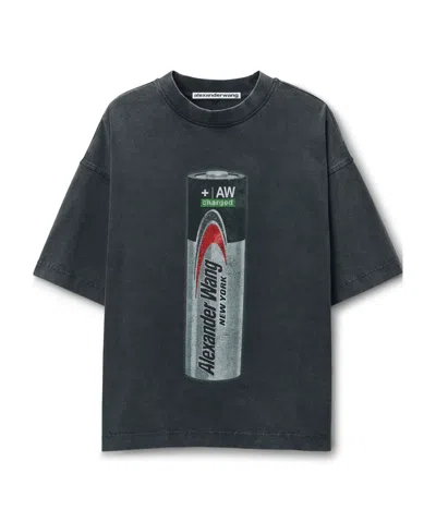 ALEXANDER WANG ALEXANDER WANG UNISEX BATTERY LOGO-PRINT GRAPHIC T-SHIRT