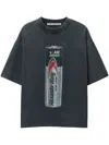 Alexander Wang Black Battery Logo-print Graphic T-shirt In Grey