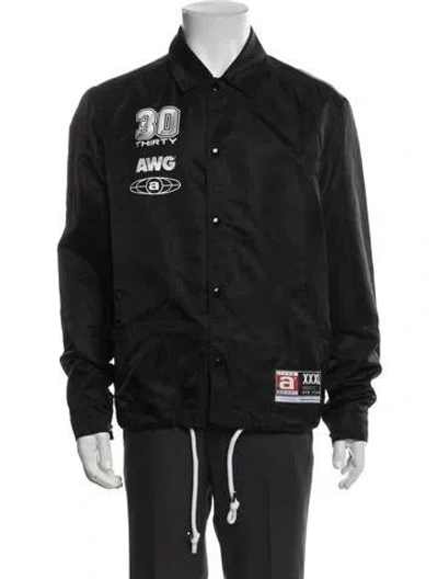 Pre-owned Alexander Wang Graphic Print Varsity Jacket In Black