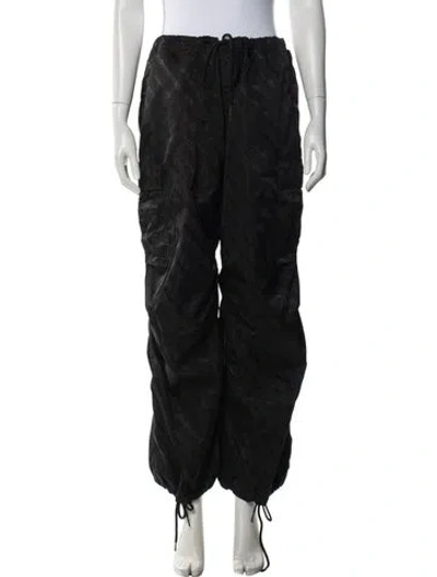 Pre-owned Alexander Wang Graphic Print Wide Leg Pants In Black