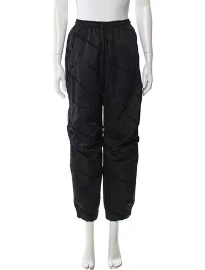 Pre-owned Alexander Wang Graphic Print Wide Leg Pants In Black